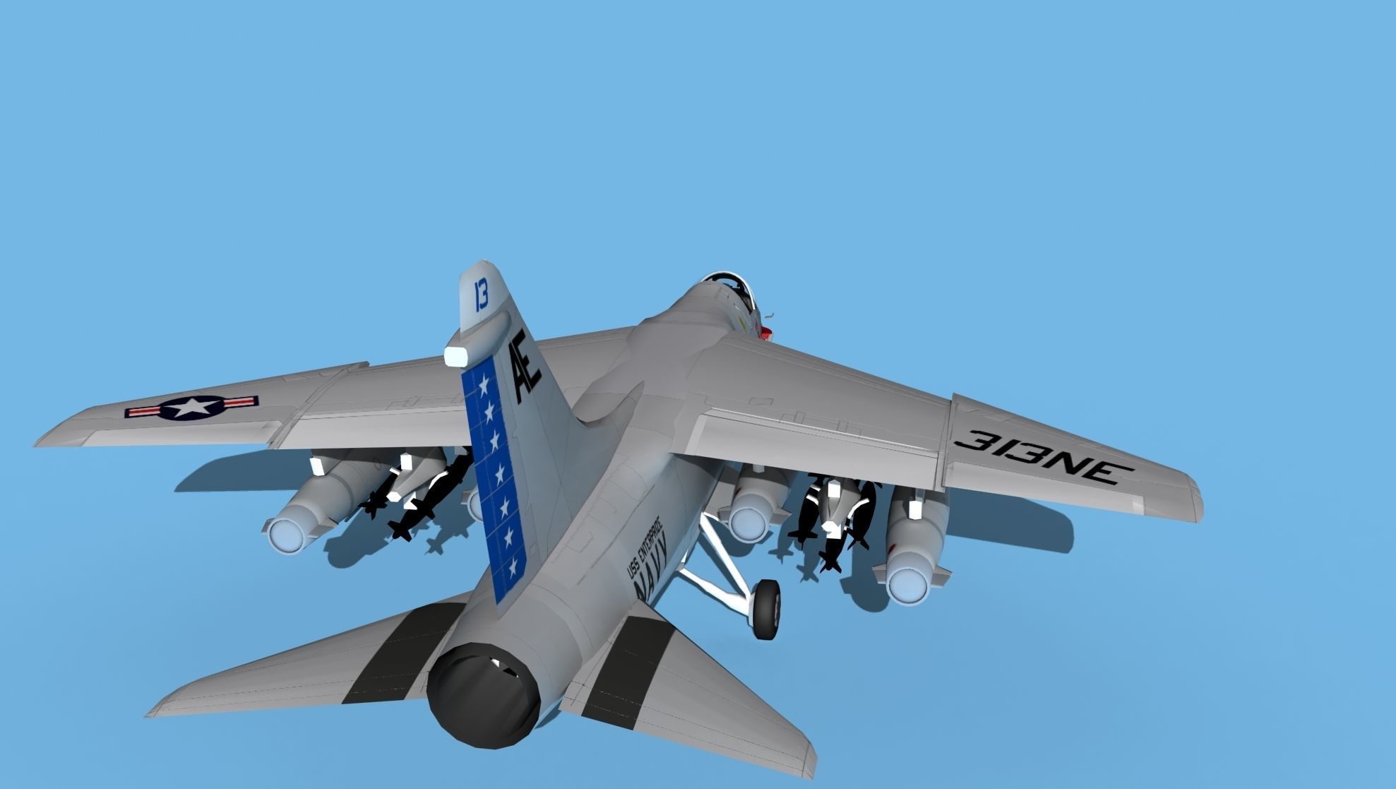 Chance Vought A-7C Corsair II V26 USN 3D model_6