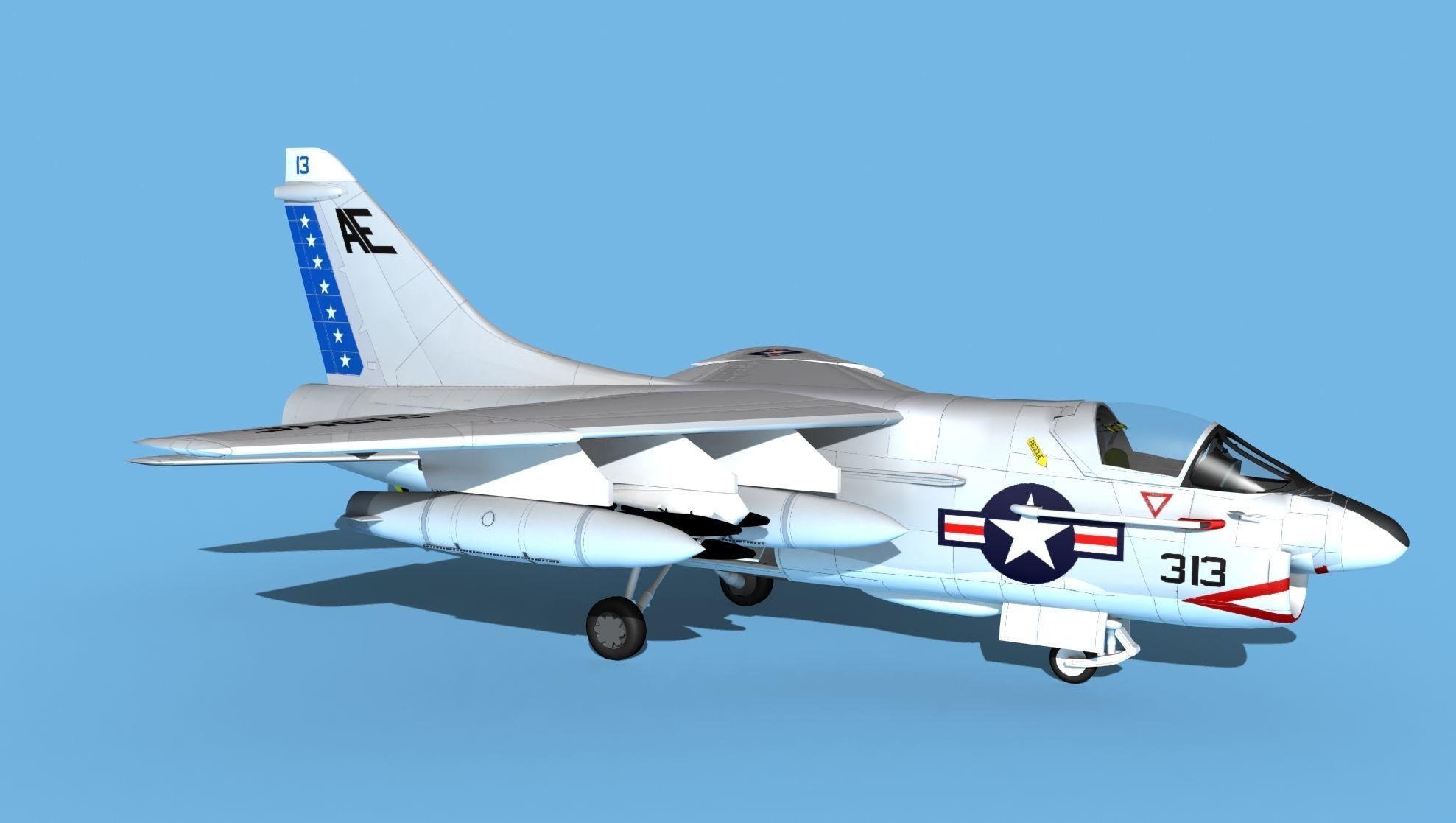 Chance Vought A-7C Corsair II V26 USN 3D model_3