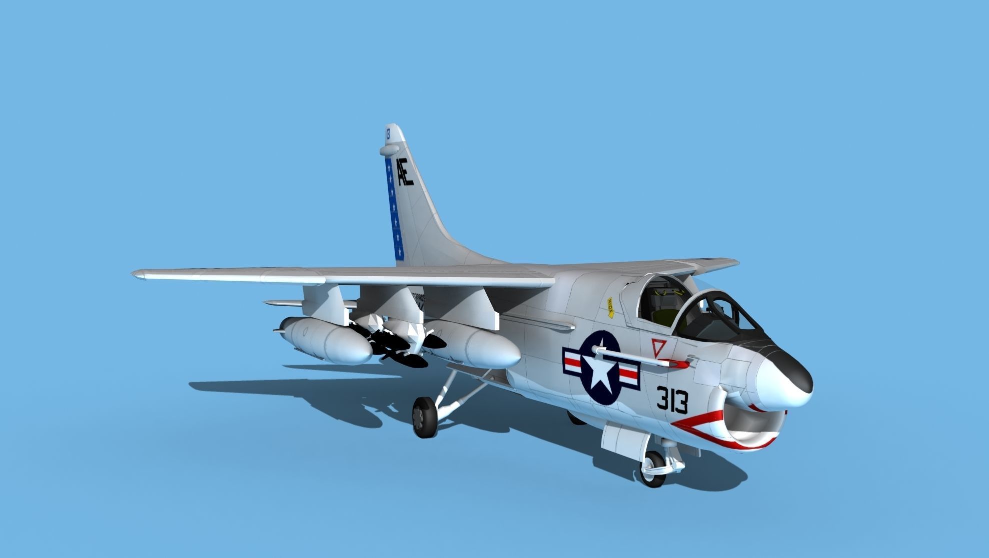 Chance Vought A-7C Corsair II V26 USN 3D model_2