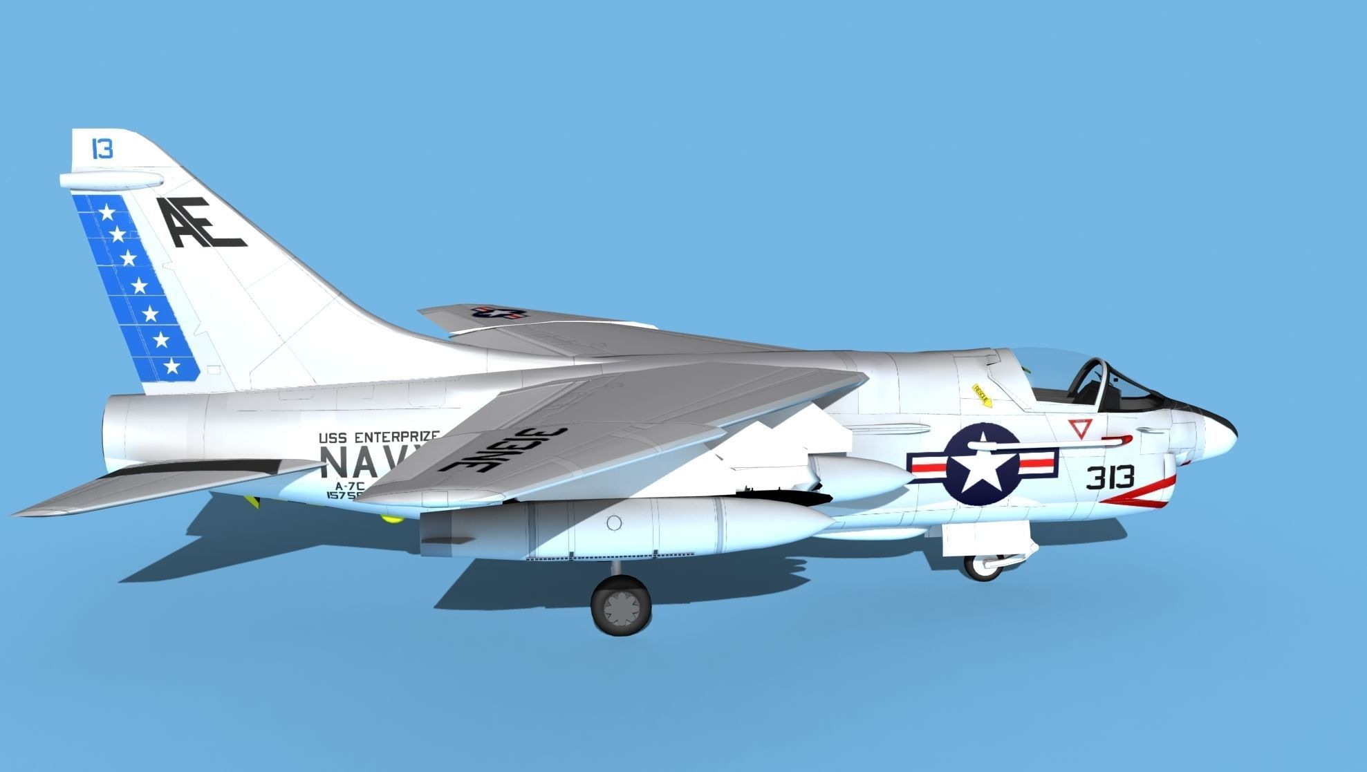 Chance Vought A-7C Corsair II V26 USN 3D model_4