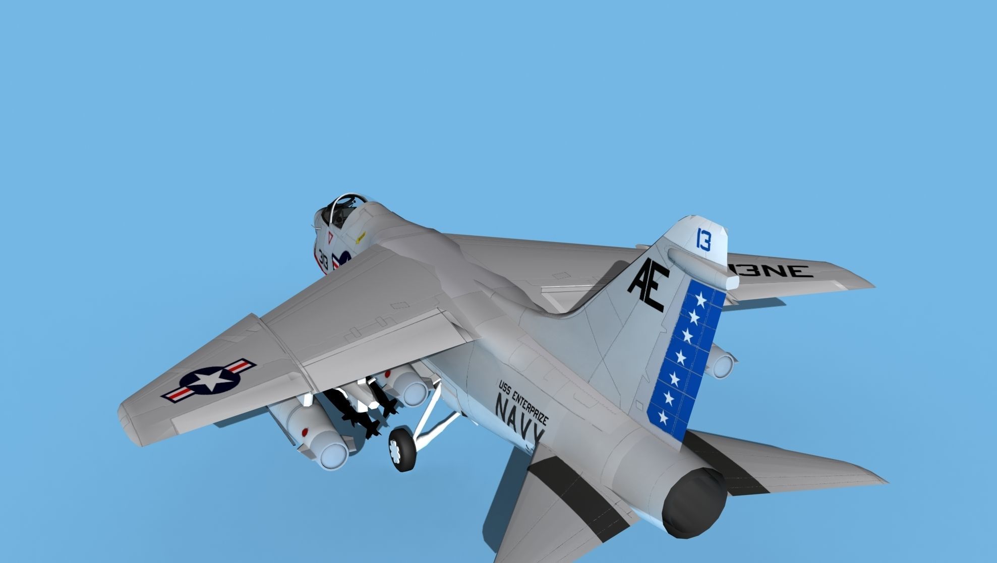 Chance Vought A-7C Corsair II V26 USN 3D model_7