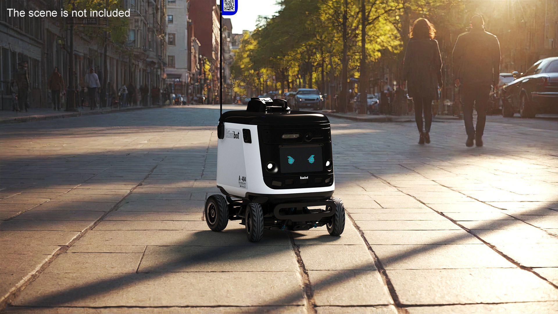 White Delivery Robot Kiwibot Rigged 3D model