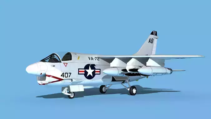 Chance Vought A-7C Corsair II V27 USN 3D model