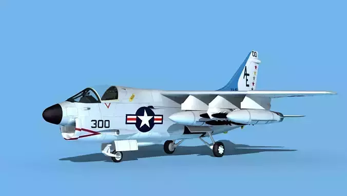Chance Vought A-7C Corsair II V28 USN 3D model