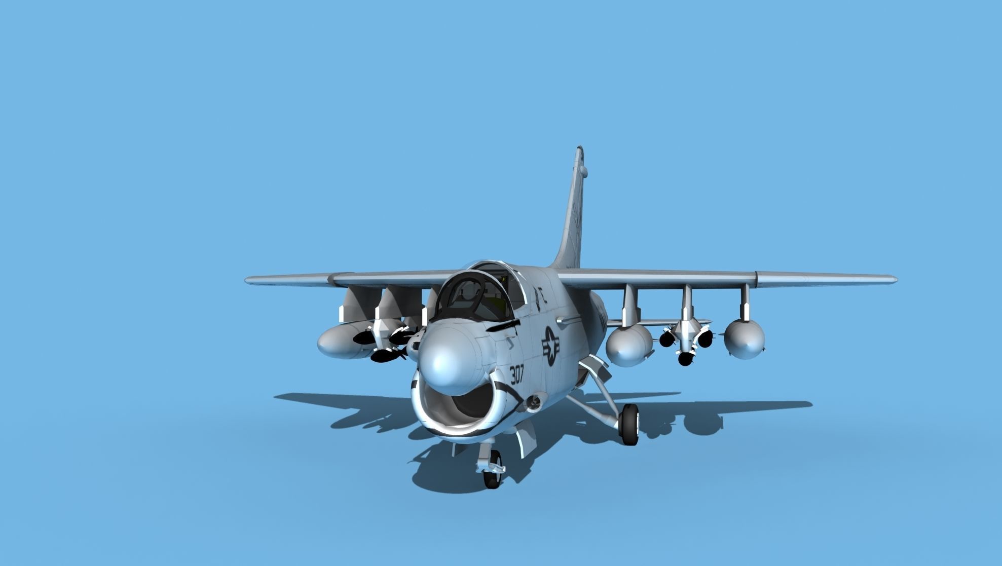 Chance Vought A-7C Corsair II V30 USN 3D model_1
