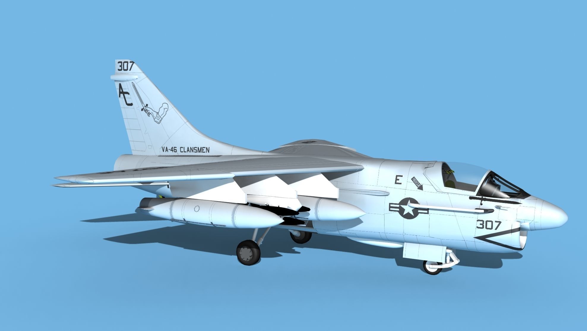 Chance Vought A-7C Corsair II V30 USN 3D model_3