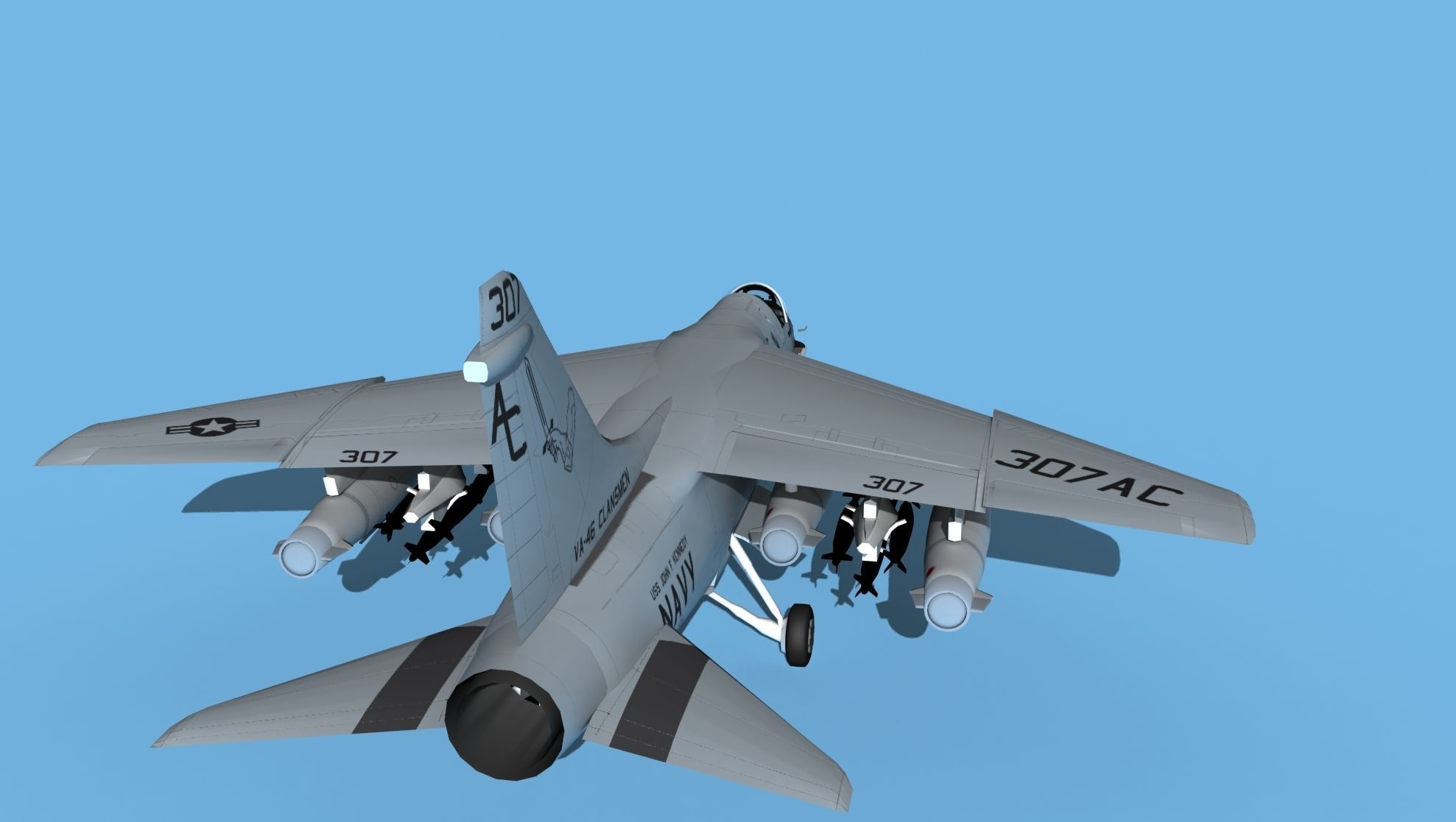 Chance Vought A-7C Corsair II V30 USN 3D model_6