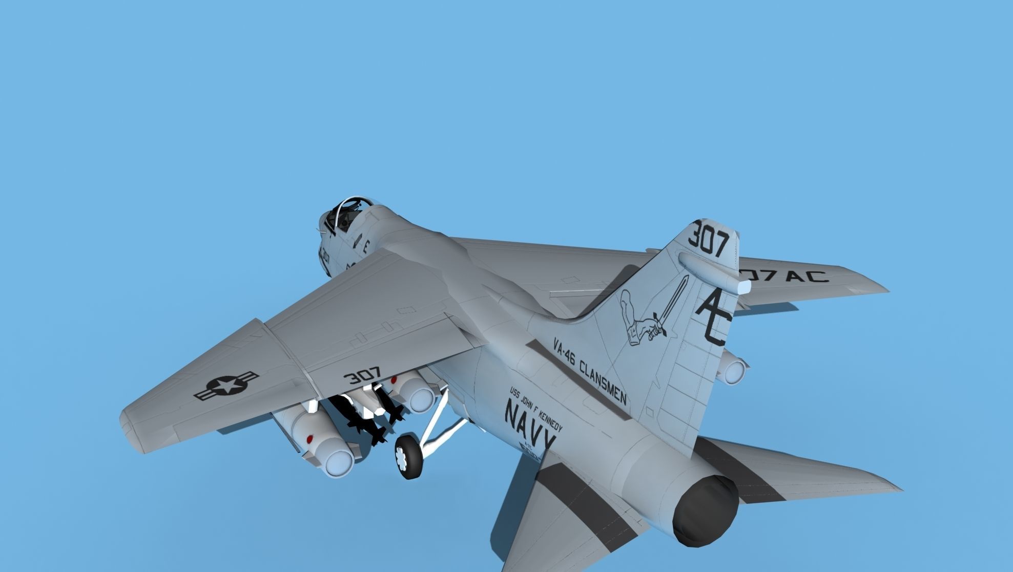 Chance Vought A-7C Corsair II V30 USN 3D model_7
