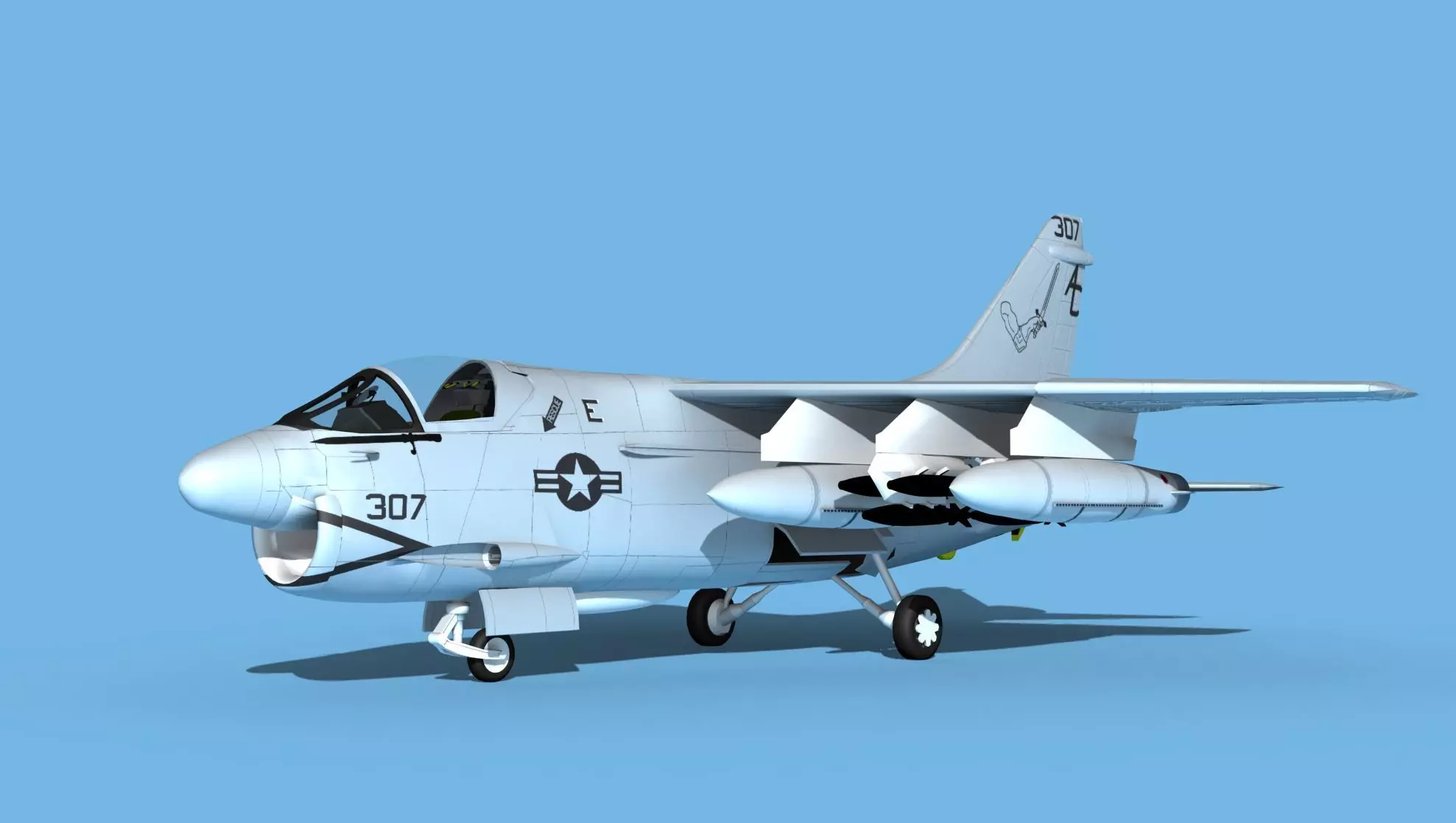 Chance Vought A-7C Corsair II V30 USN 3D model_0