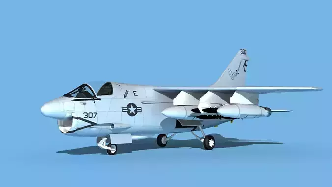 Chance Vought A-7C Corsair II V30 USN 3D model