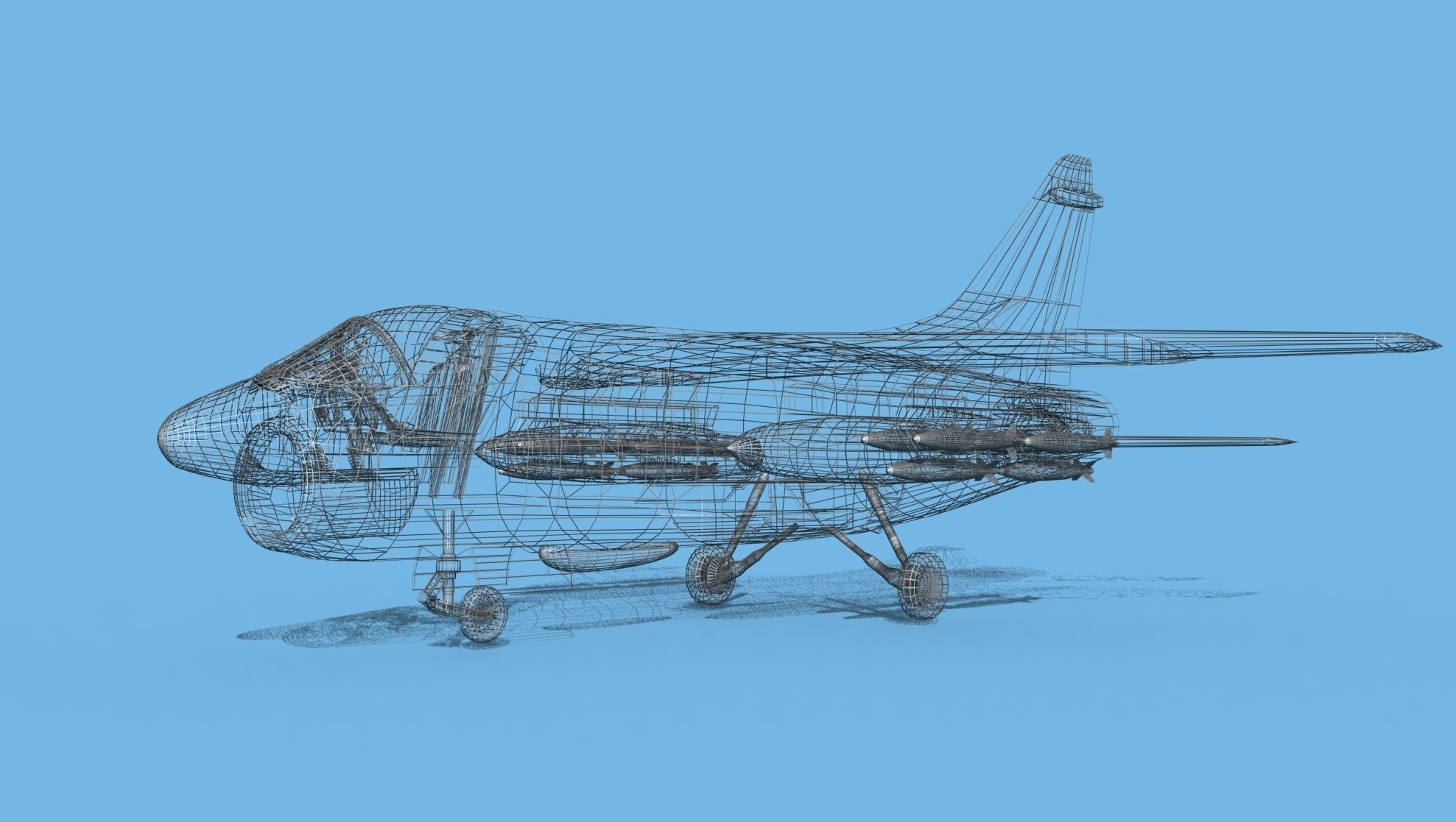 Chance Vought A-7C Corsair II V30 USN 3D model_11