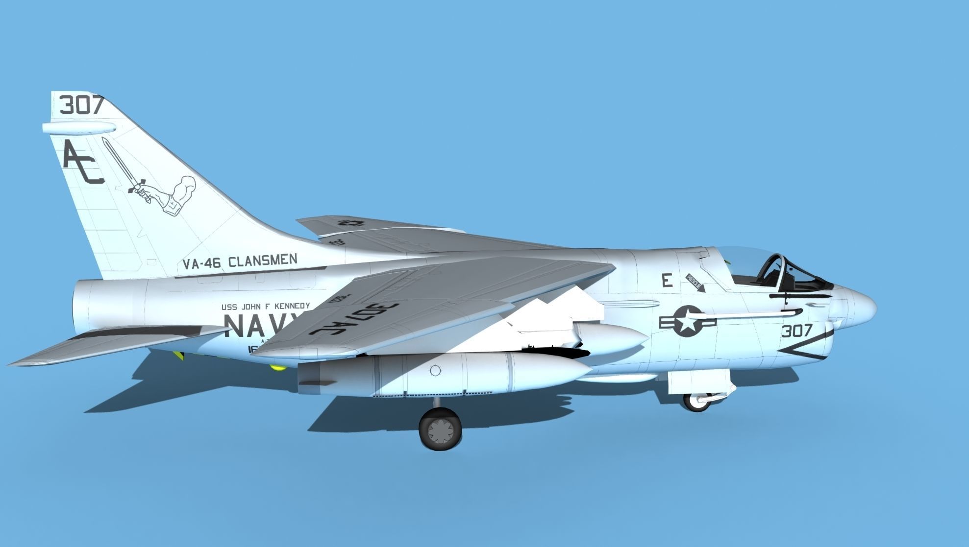 Chance Vought A-7C Corsair II V30 USN 3D model_4