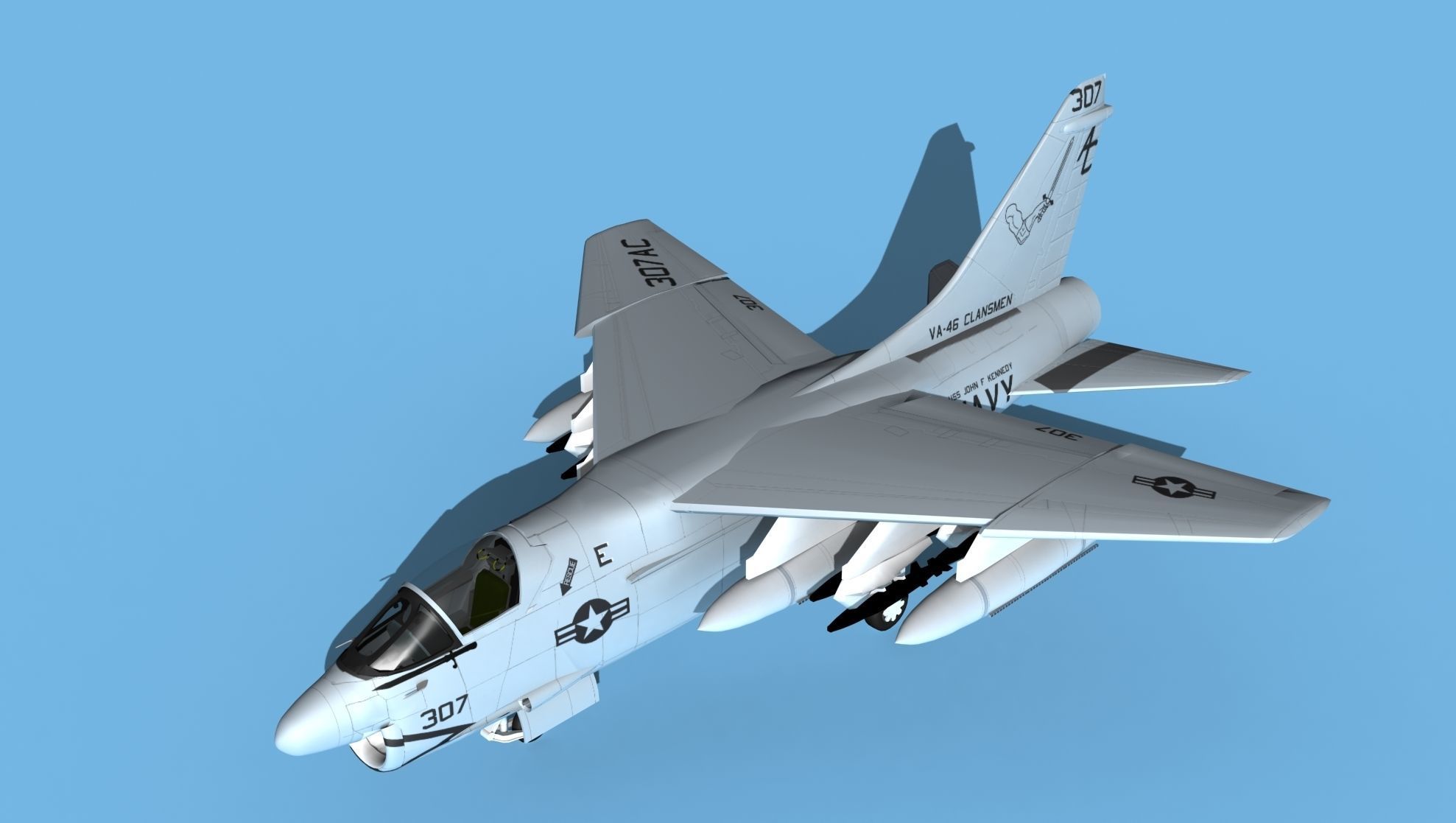 Chance Vought A-7C Corsair II V30 USN 3D model_10