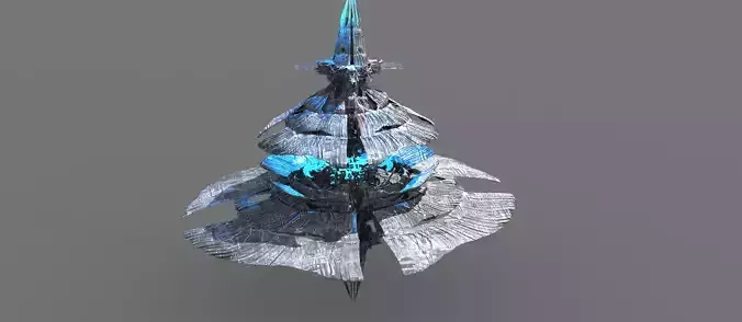 Lily Art deco sci fi dome Low-poly 3D model