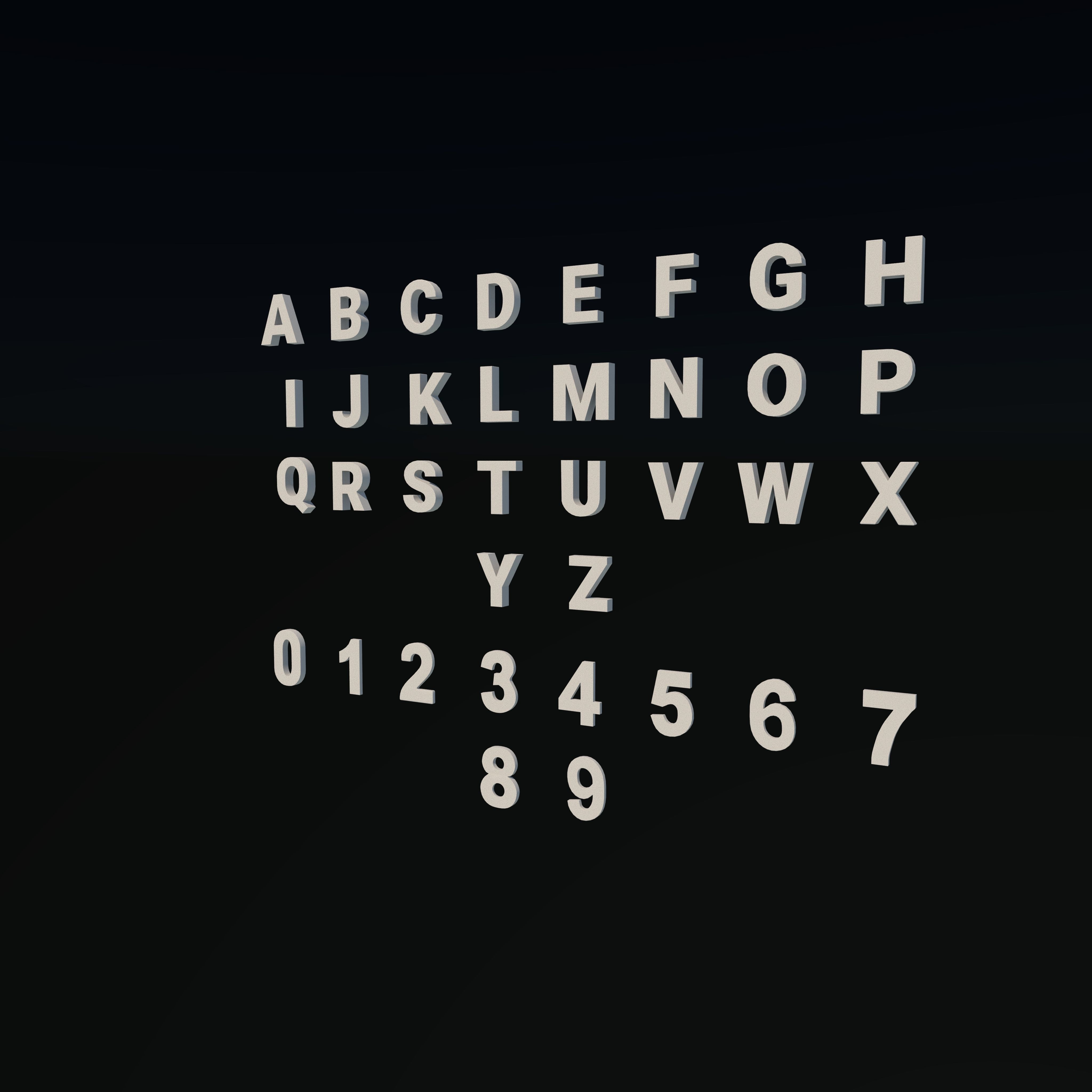 A to z English alphabet 3D model animated | CGTrader