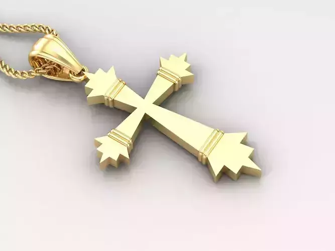 Light Gold 18K Cross Pendant 2CP100