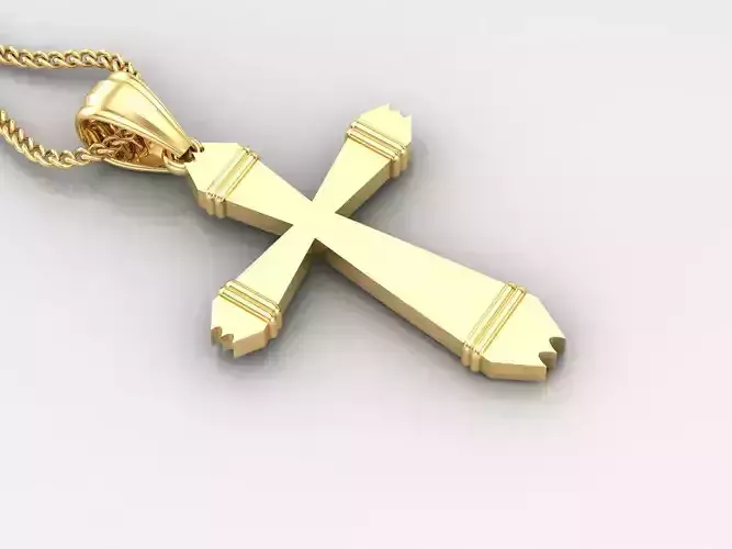 Light Gold 18K Cross Pendant 2CP099