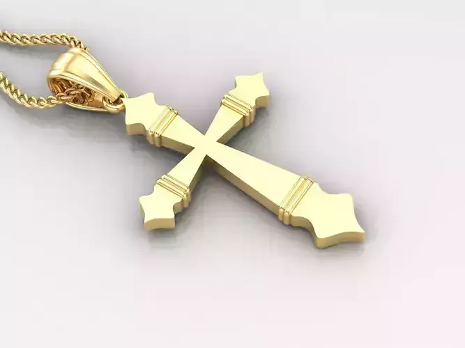 Light Gold 18K Cross Pendant 2CP097