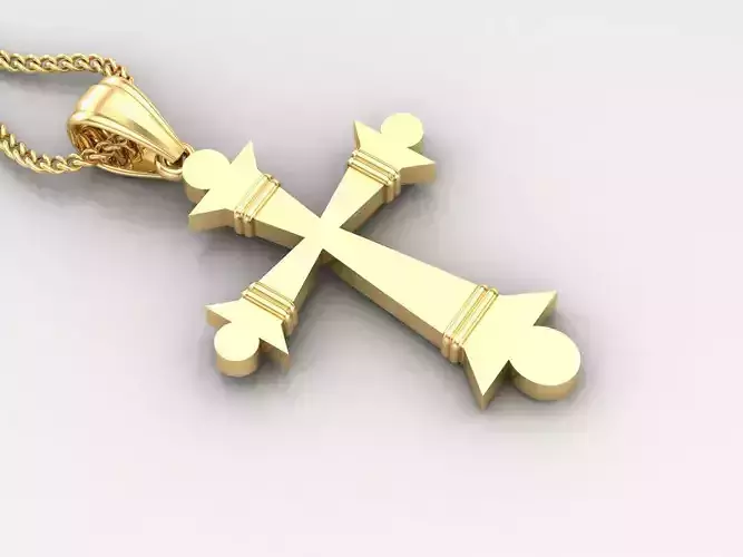 Light Gold 18K Cross Pendant 2CP096