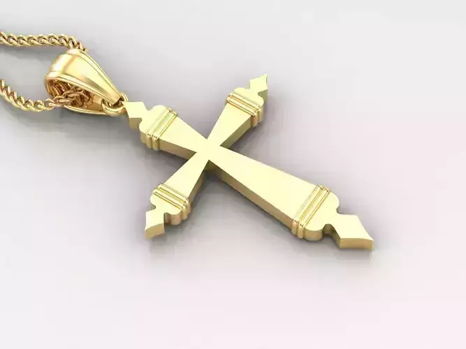Light Gold 18K Cross Pendant 2CP095