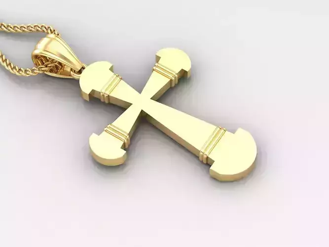 Light Gold 18K Cross Pendant 2CP094