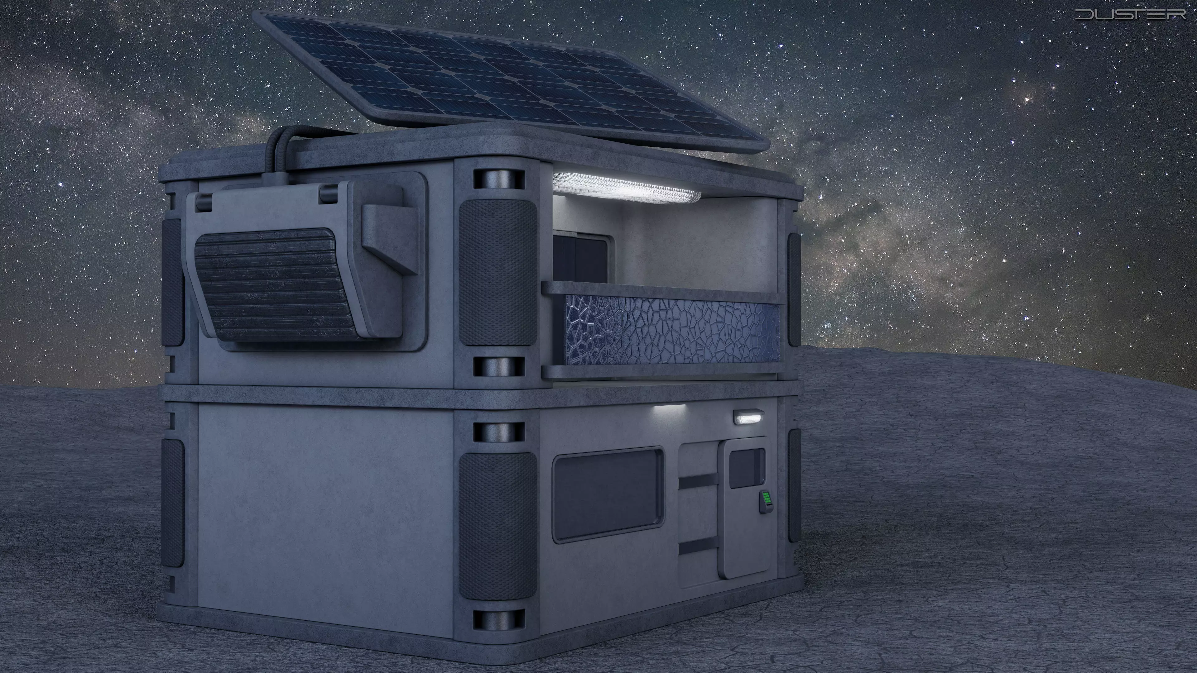 Futuristic House Low-poly 3D model