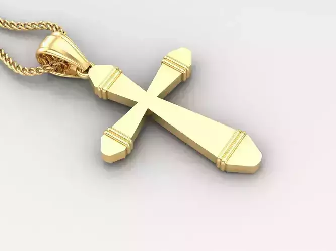 Light Gold 18K Cross Pendant 2CP093