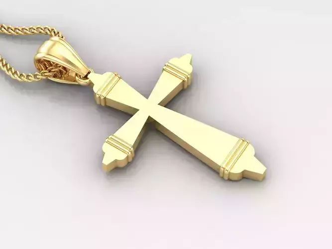 Light Gold 18K Cross Pendant 2CP092