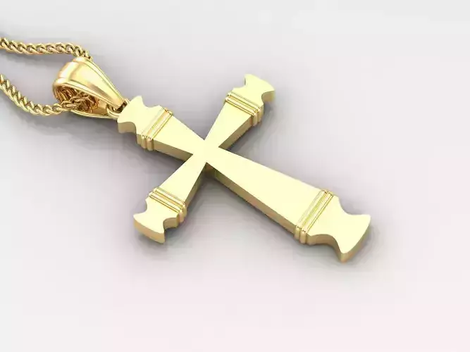 Light Gold 18K Cross Pendant 2CP091