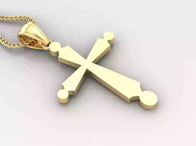 Light Gold 18K Cross Pendant 2CP090