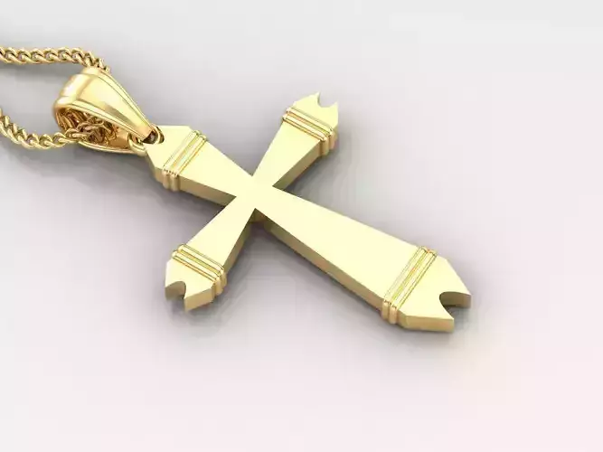 Light Gold 18K Cross Pendant 2CP089
