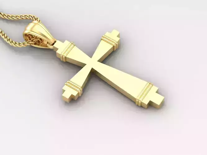 Light Gold 18K Cross Pendant 2CP088
