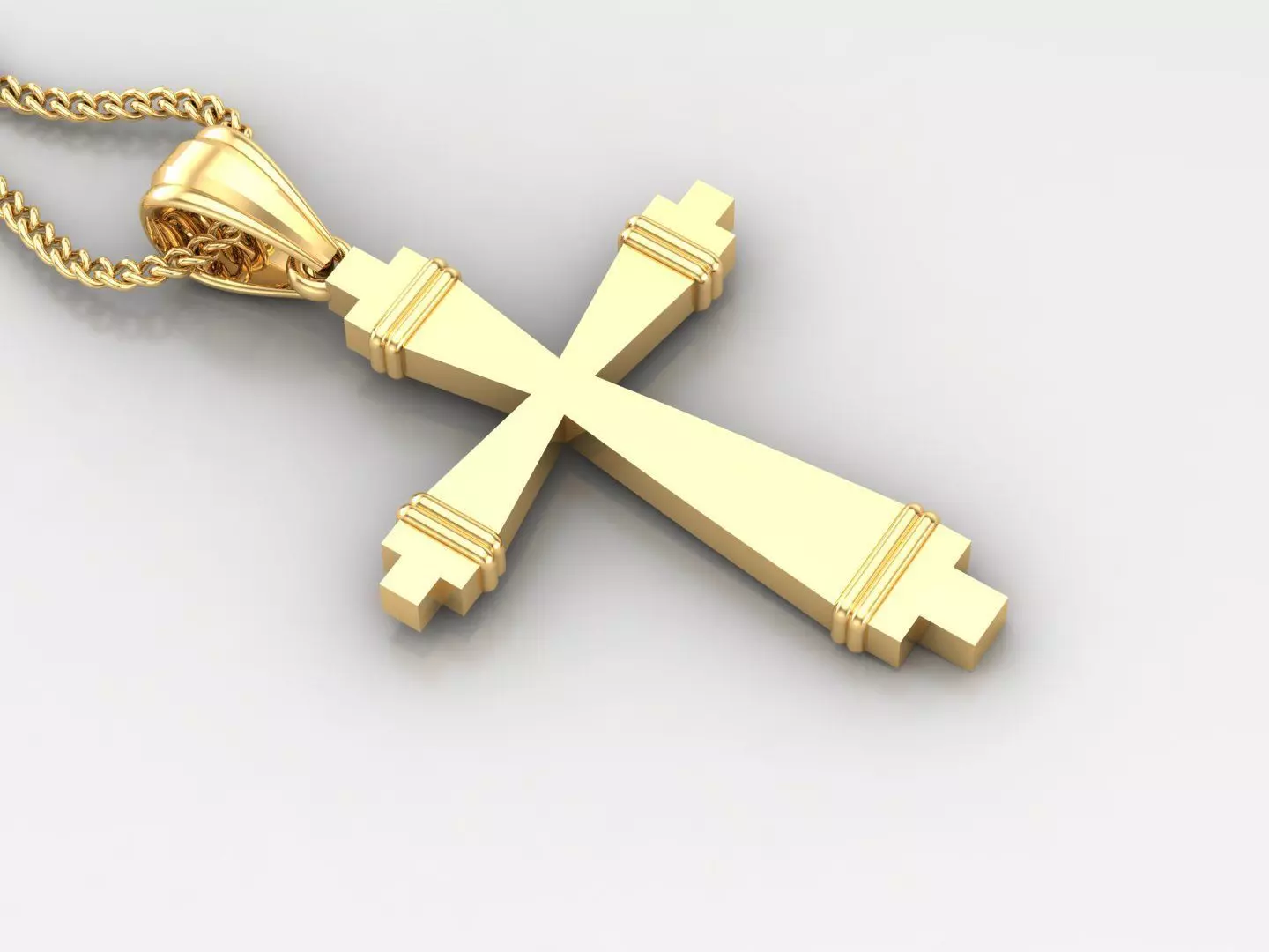 Light Gold 18K Cross Pendant 2CP088 3D print model