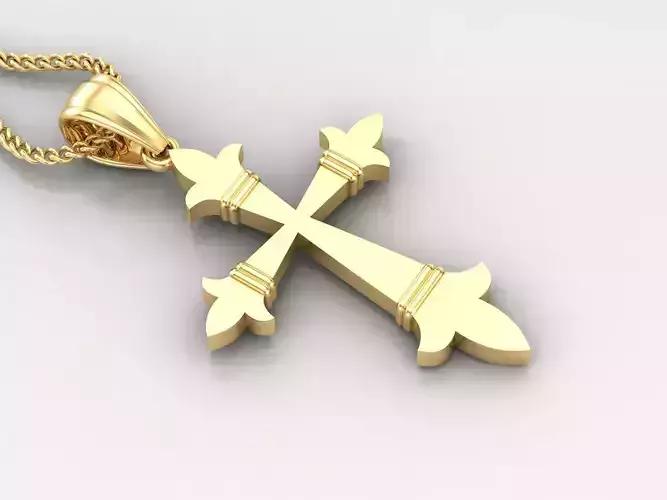 Light Gold 18K Cross Pendant 2CP087