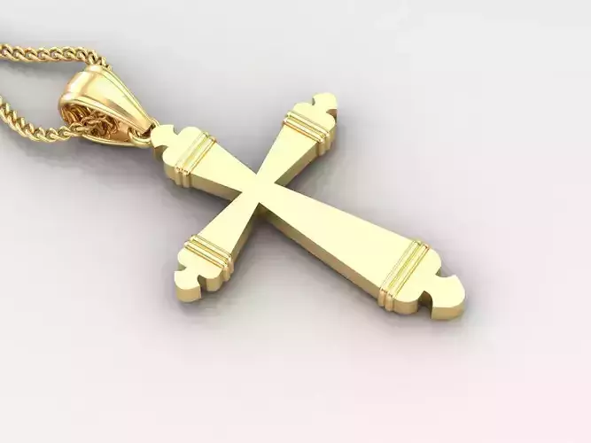 Light Gold 18K Cross Pendant 2CP086