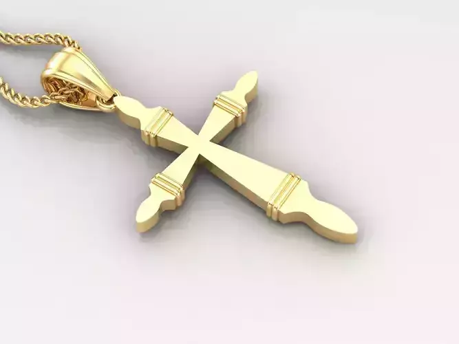 Light Gold 18K Cross Pendant 2CP085