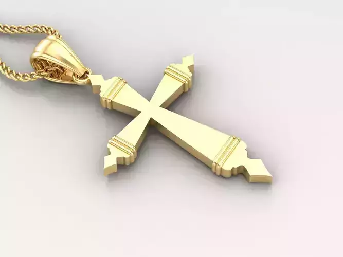Light Gold 18K Cross Pendant 2CP084