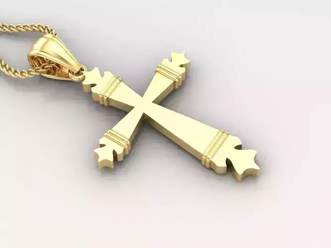 Light Gold 18K Cross Pendant 2CP083