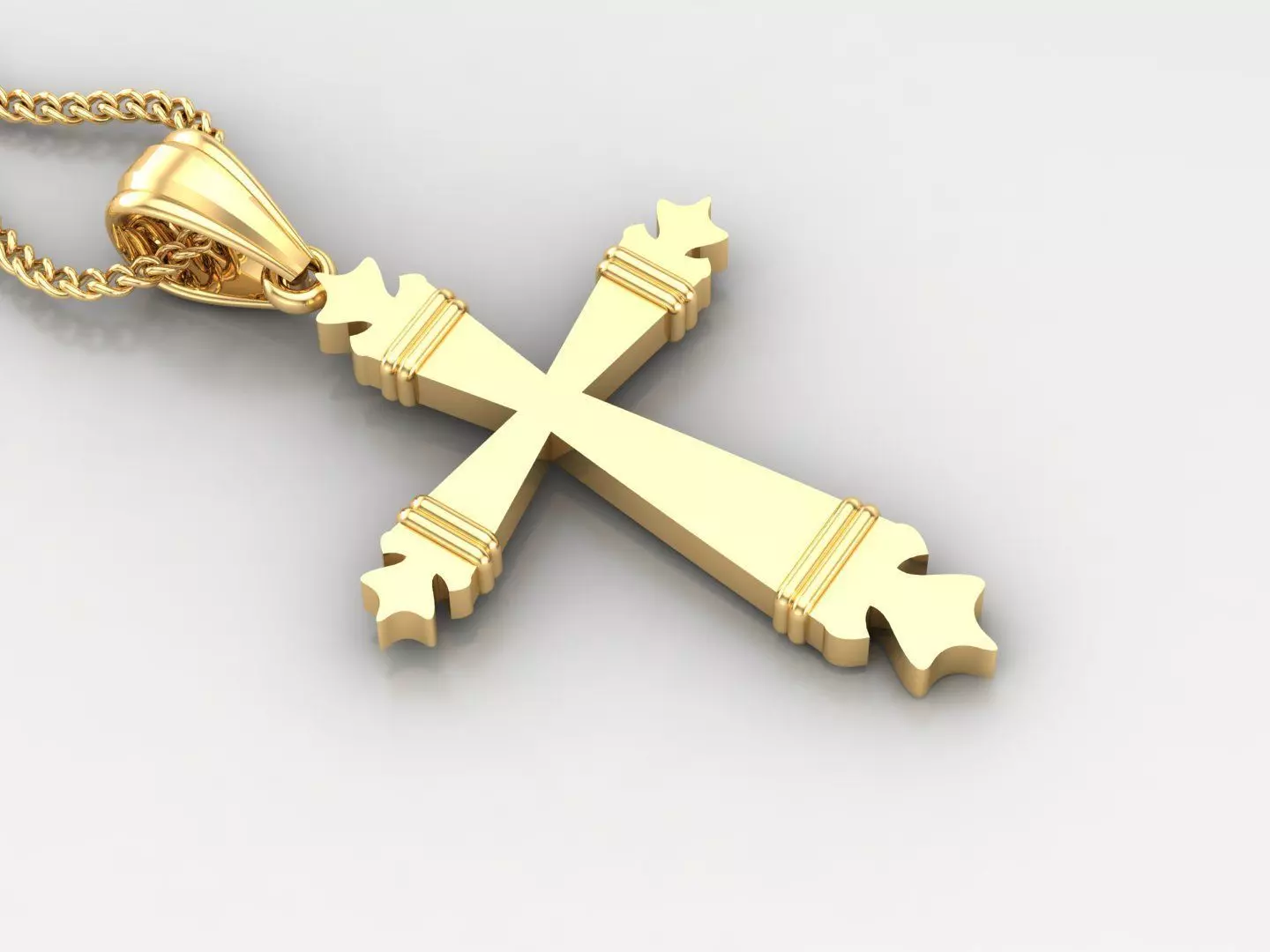 Light Gold 18K Cross Pendant 2CP083 3D print model