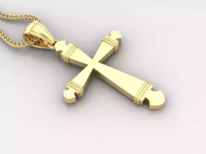 Light Gold 18K Cross Pendant 2CP082