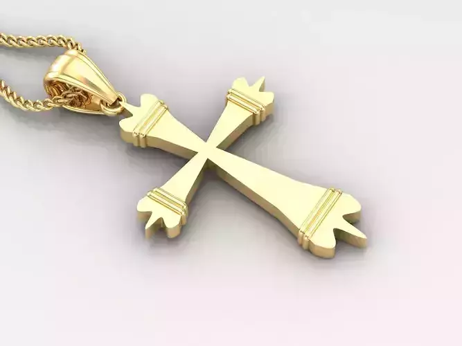 Light Gold 18K Cross Pendant 2CP081
