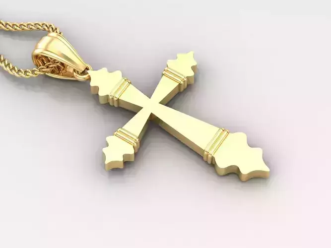 Light Gold 18K Cross Pendant 2CP080