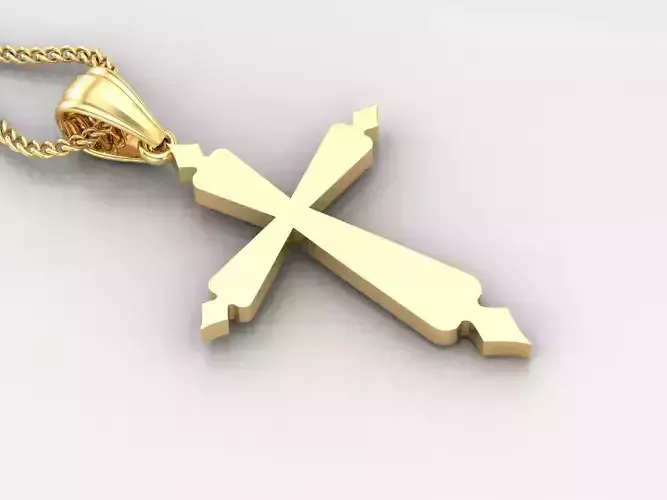 Light Gold 18K Cross Pendant 2CP079