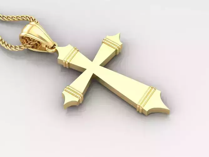 Light Gold 18K Cross Pendant 2CP078