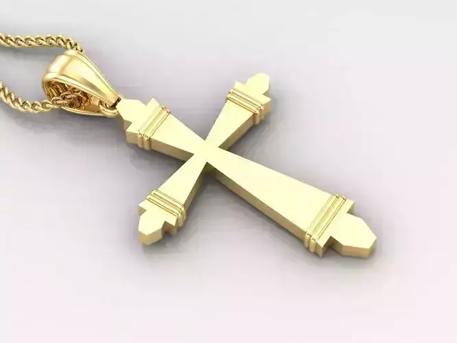 Light Gold 18K Cross Pendant 2CP077