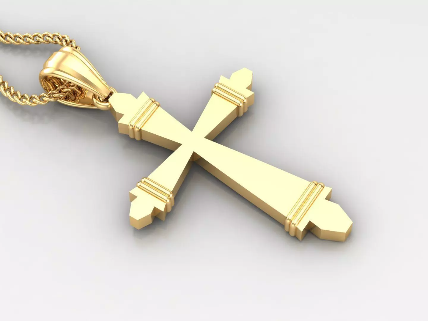 Light Gold 18K Cross Pendant 2CP077 3D print model