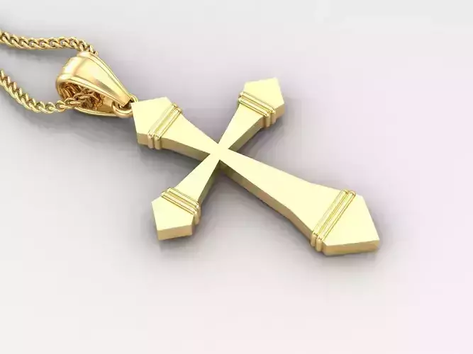 Light Gold 18K Cross Pendant 2CP076