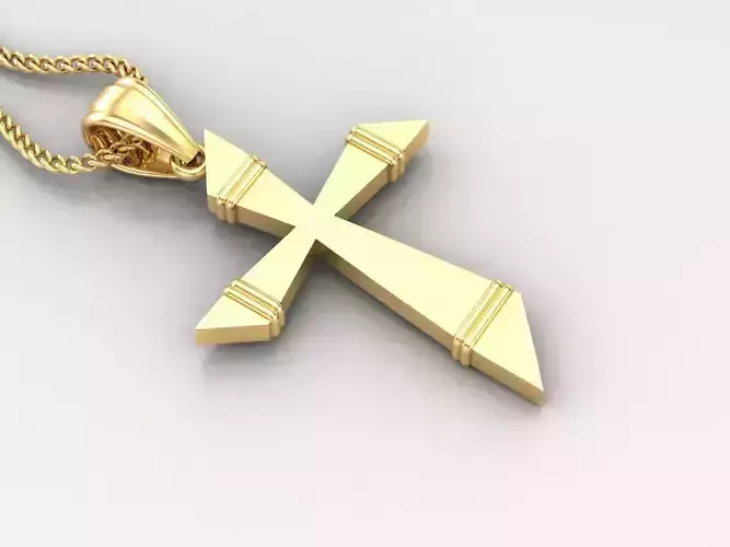 Light Gold 18K Cross Pendant 2CP075