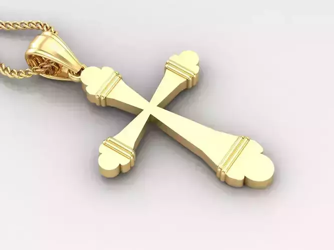 Light Gold 18K Cross Pendant 2CP073