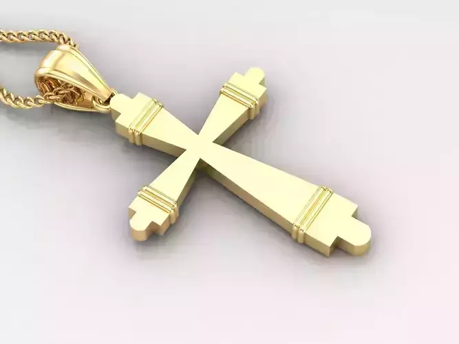 Light Gold 18K Cross Pendant 2CP072